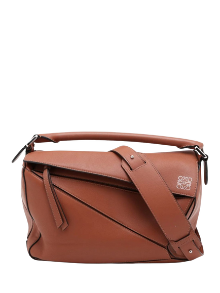 Pre-loved LOEWE Medium Puzzle Bag, Brown, Brown