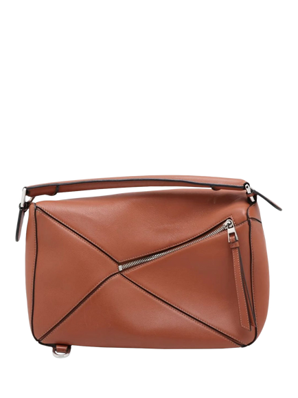 Pre-loved LOEWE Medium Puzzle Bag, Brown - view 2, Brown