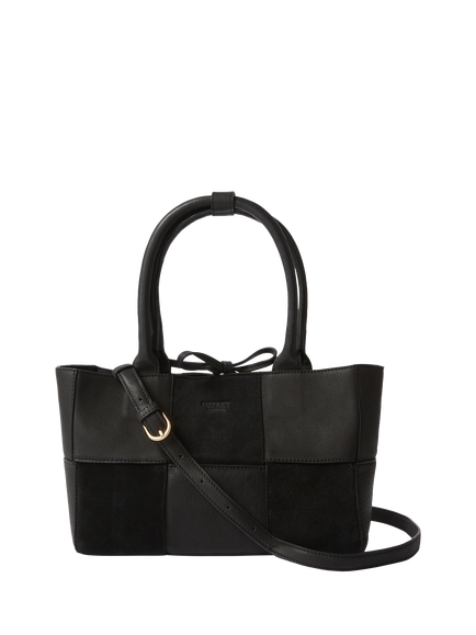 OSPREY LONDON Patchwork Shoulder Bag, Black