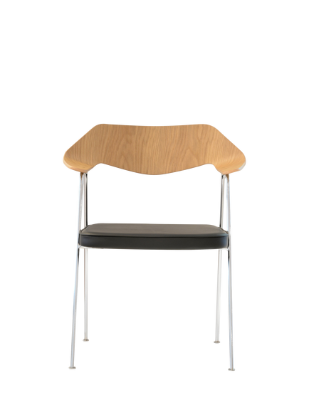 Case OUTLET Robin Day 675 Chair, Oak and Chrome Frame, Oak And Chrome