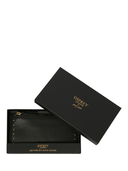 OSPREY LONDON Studded Zip Card Holder - view 2, Black