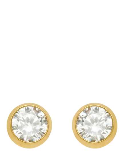 Tish Lyon Crystal Stud Earrings, Gold, Gold