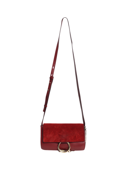 Pre-loved Chloe Faye Shoulder Bag, Burgundy - view 2, Burgundy