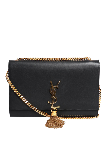 Pre-loved SAINT LAURENT Kate Leather Crossbody Tassel Bag, Black, Black