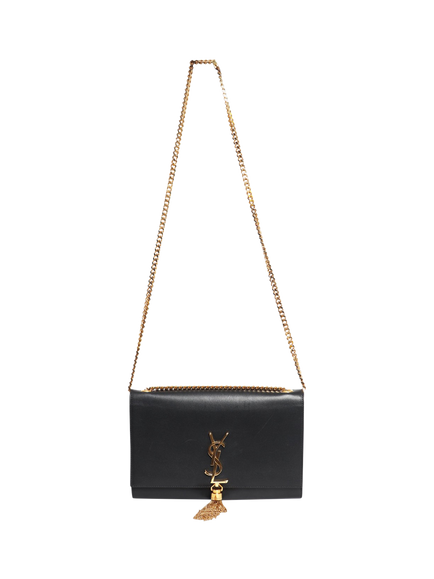 Pre-loved SAINT LAURENT Kate Leather Crossbody Tassel Bag, Black - view 2, Black