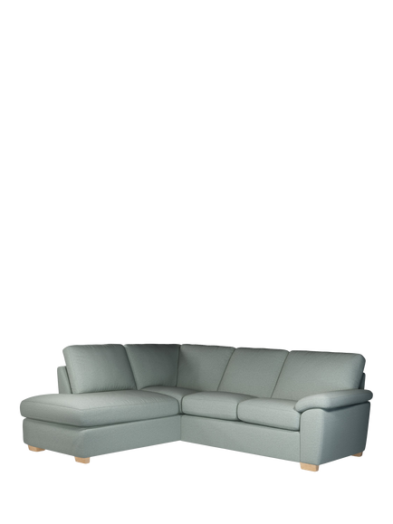 John Lewis OUTLET Camden 5+ Seater LHF Corner End Chaise Unit, Light Leg, Like New, Easy Clean Chunky Chenille Seagrass, Easy Clean Chunky Chenille Seagrass