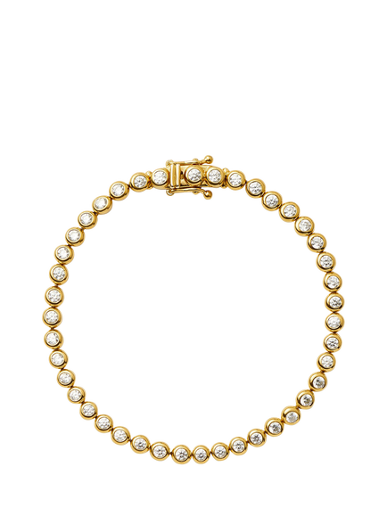 Missoma Round Tennis Crystal Bracelet, Gold