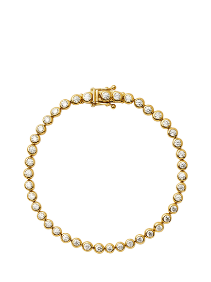 Missoma Round Tennis Crystal Bracelet, Gold