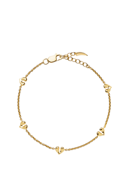 Missoma Molten Heart Mini Charm Bracelet, Gold, Gold
