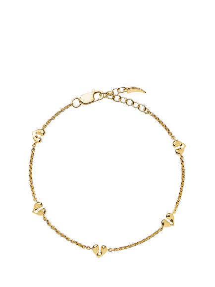 Missoma Molten Heart Mini Charm Bracelet, Gold, Gold