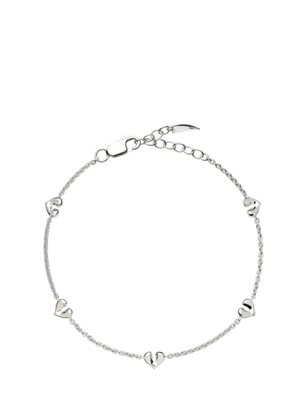 Missoma Mini Heart Charm Bracelet, Silver, Silver