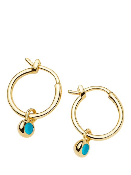 Missoma Magnesite Birthstone Mini Hoop Earrings, Gold, Gold