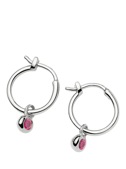 Missoma Tourmaline Birthstone Mini Hoop Earrings, Silver, Silver