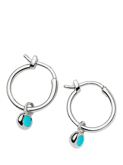 Missoma Magnesite Birthstone Mini Hoop Earrings, Silver, Silver
