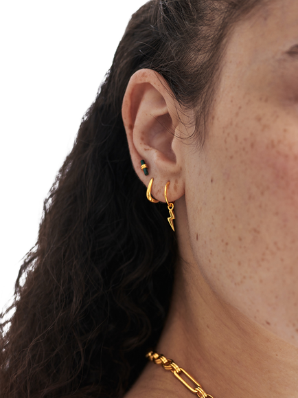 Missoma Claw Huggie Hoop Earrings, Gold - view 2, Gold