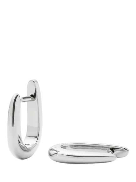 Missoma Hinged Huggie Hoop Earrings, Silver, Silver