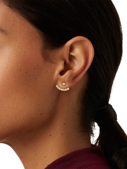 Missoma Tennis Jacket Stud Earrings, Gold - view 2, Gold