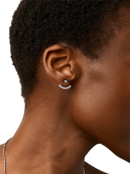 Missoma Ear Jacket Stud Earrings, Silver - view 2, Silver