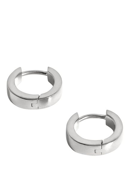 Missoma Chunky Huggie Hoop Earrings - view 2, Silver