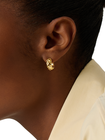 Missoma Chunk Mini Hoop Earrings - view 2, Gold