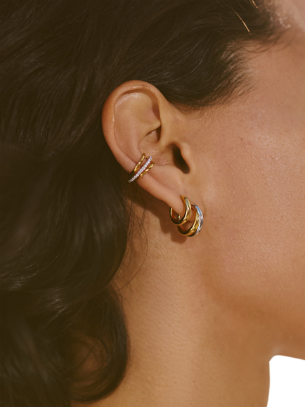 Missoma x Lucy Williams Entwine Small Hoop Earrings, Multi - view 2, Multi