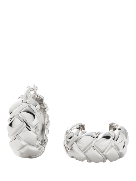 Missoma Chunk Mini Hoop Earrings, Silver