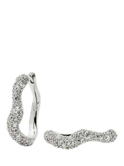Missoma Molten Snow Hoop Earrings, Silver, Silver