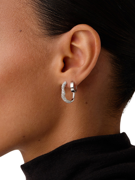 Missoma Molten Snow Hoop Earrings, Silver - view 2, Silver