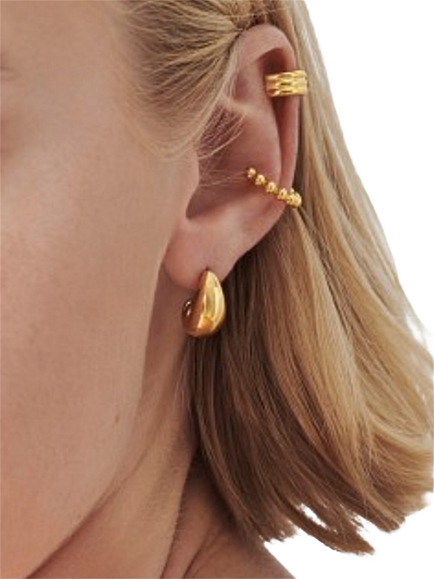Missoma Chunky Dome Hoop Earrings, Gold - view 2, Gold