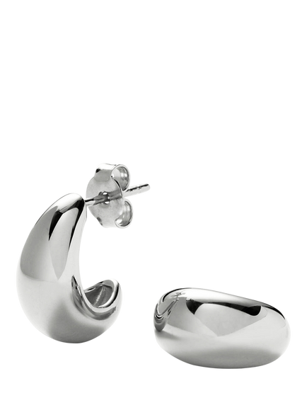 Missoma Chunky Dome Hoop Earrings, Silver, Silver