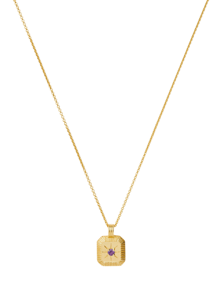 Missoma February Amethyst Birthstone Necklace, Gold, Gold