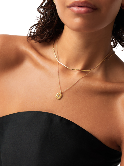 Missoma February Amethyst Birthstone Necklace, Gold - view 2, Gold