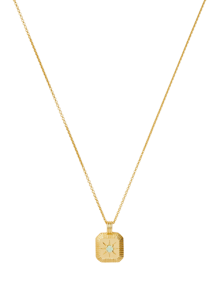 Missoma March Aqua Chalcedony Birthstone Necklace, Gold, Gold