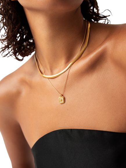 Missoma November Citrine Birthstone Necklace, Gold - view 2, Gold