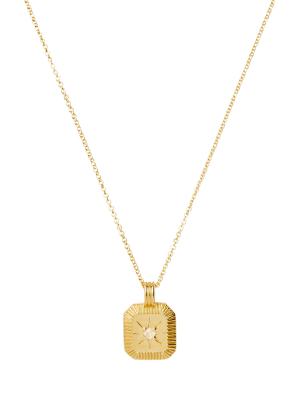 Missoma June Moonstone Birthstone Necklace, Gold, Gold
