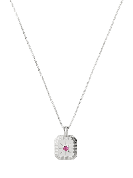 Missoma October Tourmaline Birthstone Necklace, Silver, Silver