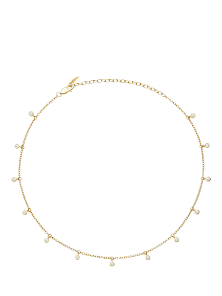 Missoma Pave Crystal Drop Choker Necklace, Gold, Gold