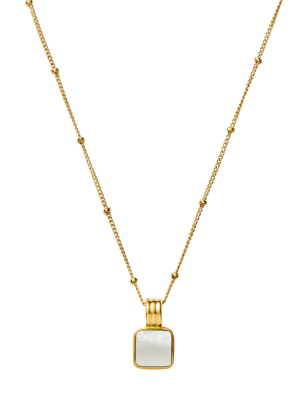 Missoma x Lucy Williams Square Mother of Pearl Necklace, Gold, Gold