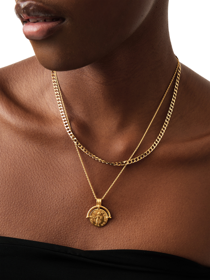 Missoma x Lucy Williams Medium Roman Arc Coin Necklace, Gold - view 2, Gold