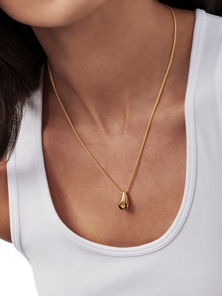 Missoma Savi Sculptural Droplet Pendant Necklace, Gold - view 2, Gold