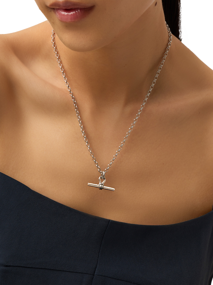 Missoma Chunky T-Bar Necklace, Silver - view 2, Silver