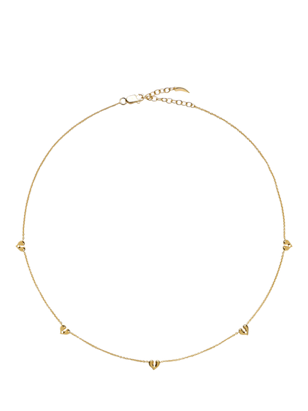 Missoma Mini Heart Charm Choker Necklace, Gold, Gold