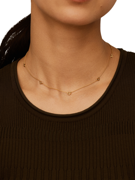 Missoma Mini Heart Charm Choker Necklace, Gold - view 2, Gold