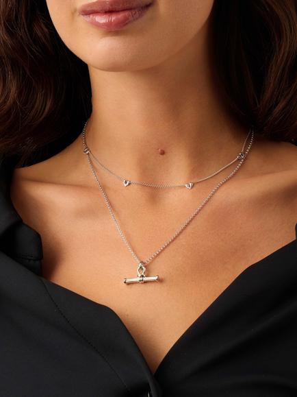 Missoma Mini Heart Charm Choker Necklace, Silver - view 2, Silver