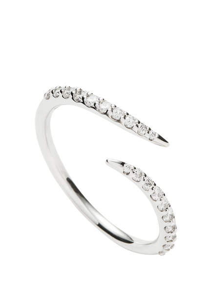 Missoma Claw Crystal Open Ring, Silver