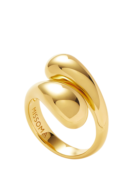 Missoma Savi Sculptural Crossover Ring, Gold, Gold