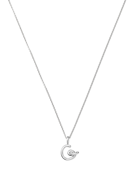 Missoma Curly Molten Mini Initial Necklace, Silver, G, Silver