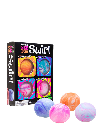 NeeDoh Teenie Swirl Stress Ball, Pack of 4, Multi Multi
