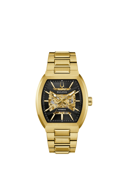 Bulova 97A207 Men's Maquina 40mm Rectangular Bracelet Strap Watch, Gold, Gold Tone