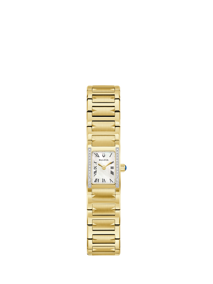 Bulova 98R301 Women's Marc Anthony Harmony Rectangular Bracelet Strap Watch, Gold, Gold Tone